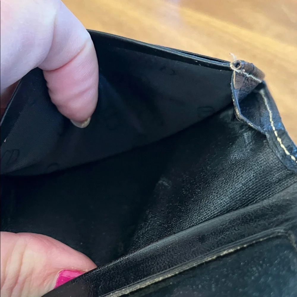 Dior Black and Brown Leather Wallet